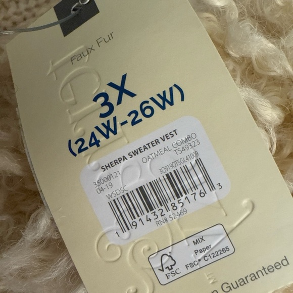 Terra & Sky Women’s Size 3X Sherpa Vest NWT - Picture 8 of 9